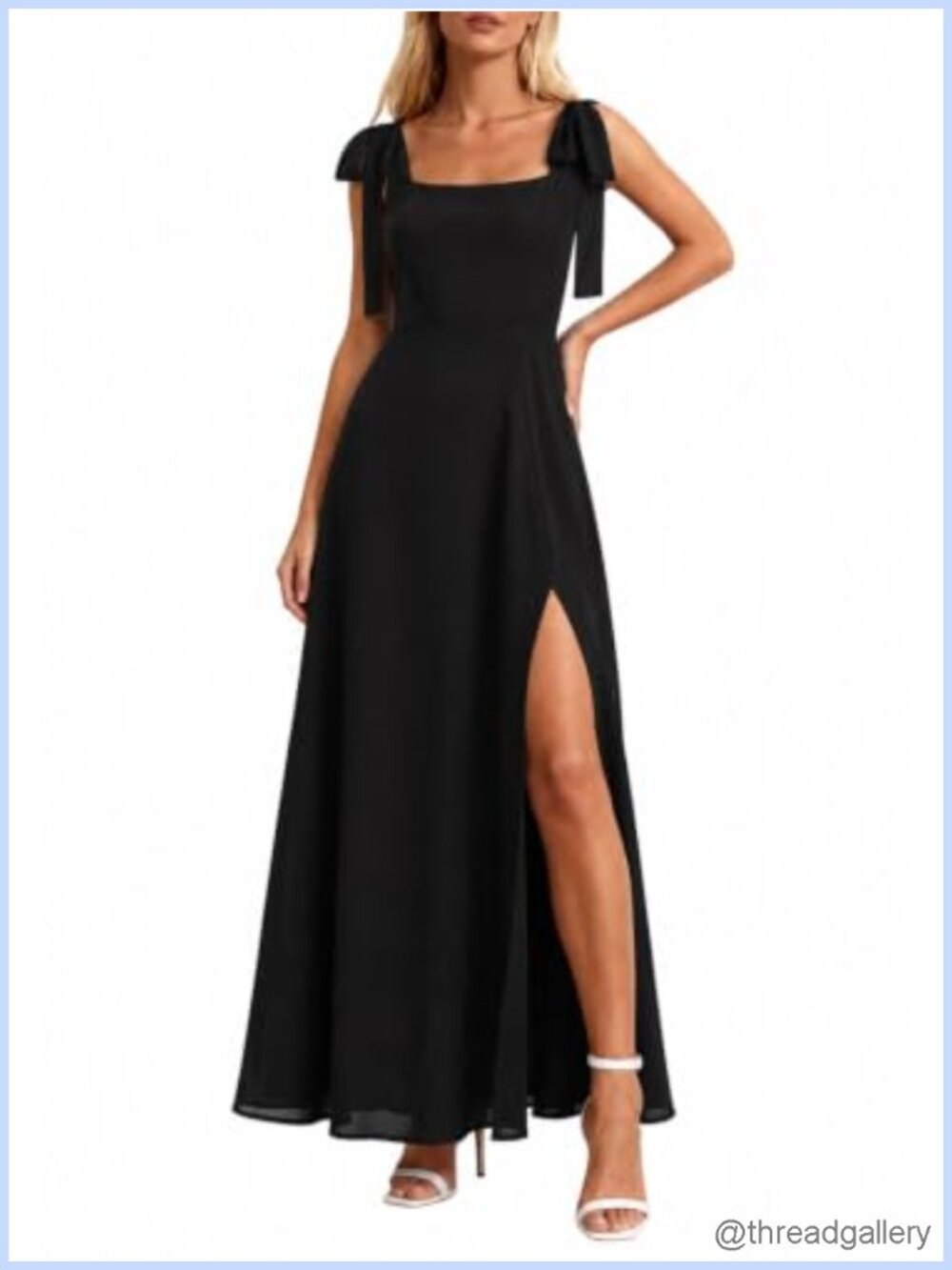 RIHOAS Chiffon Sleeveless Tiered Slit Maxi Dress Wedding Guest Formal